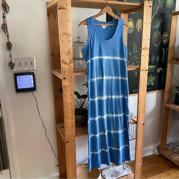 Vineyard Vines Blue White Tie Dye Knit Whale Midi Maxi Dress - Picture 5 of 15